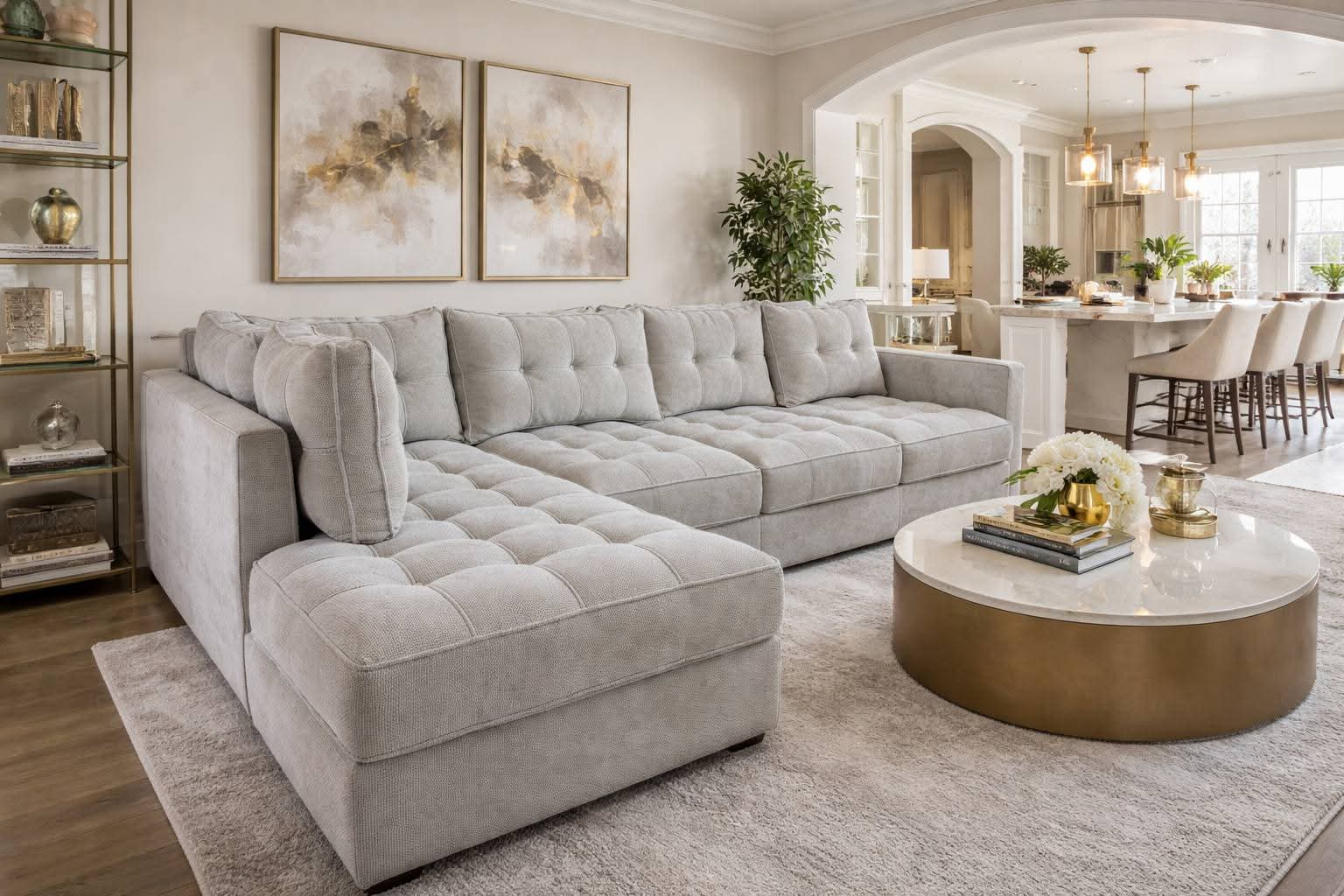 Safi Crescent Cloud Sectional Sofa